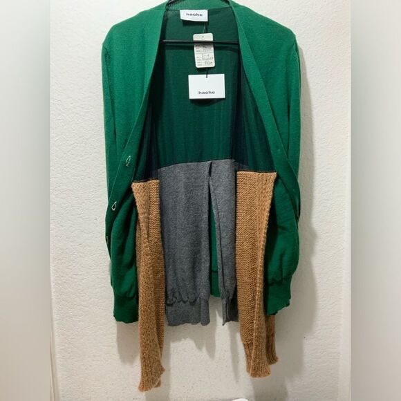 NWT HACHE 100% Virgin Wool  button Front layers Cardigan 46  $770 Italy - Picture 12 of 12